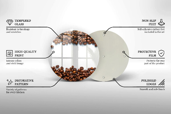 Tagliere in vetro temperato Chicchi di caffè