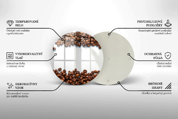 Tagliere in vetro temperato Chicchi di caffè