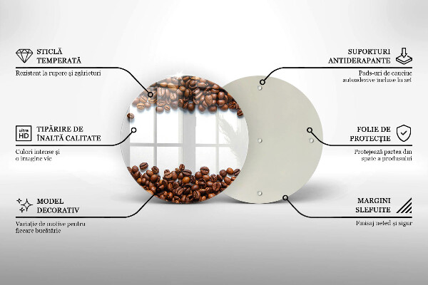 Tagliere in vetro temperato Chicchi di caffè