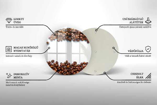 Tagliere in vetro temperato Chicchi di caffè