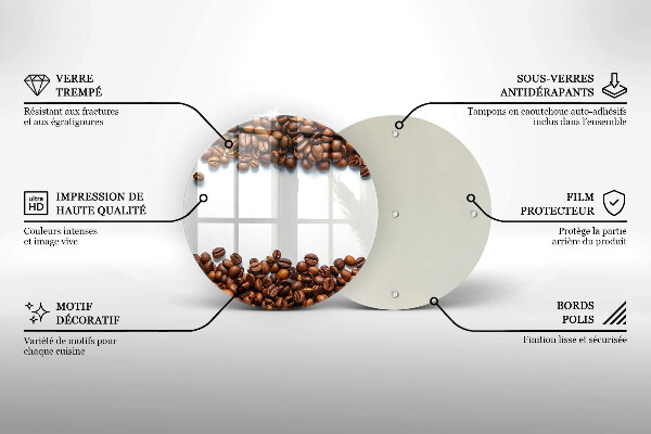 Tagliere in vetro temperato Chicchi di caffè