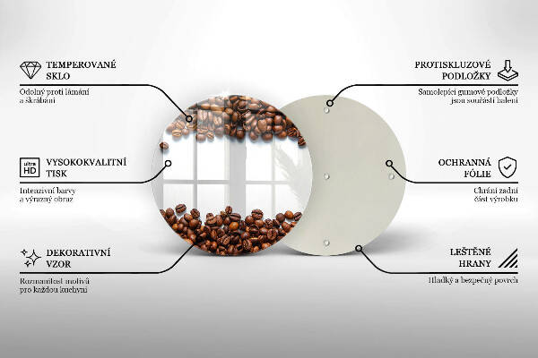 Tagliere in vetro temperato Chicchi di caffè