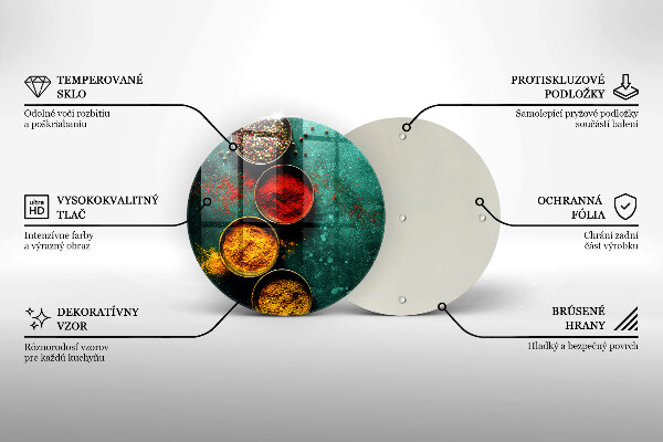 Tagliere in vetro temperato Spezie orientali