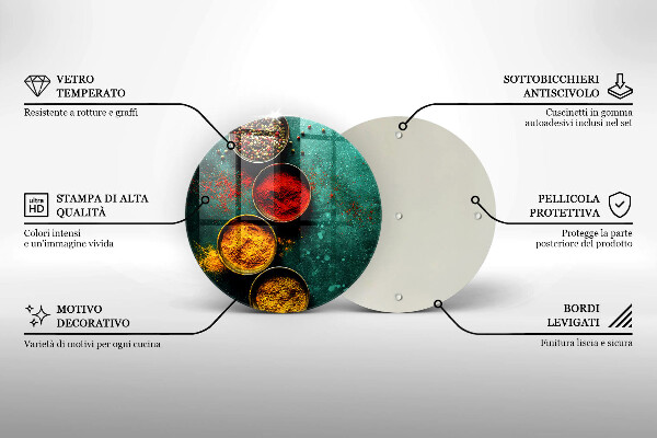 Tagliere in vetro temperato Spezie orientali