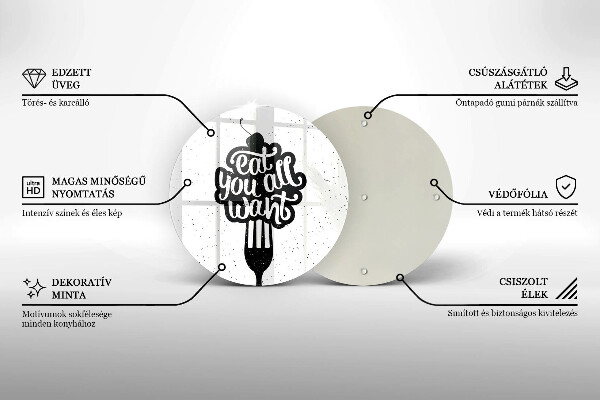 Tagliere in vetro temperato Eat all you want