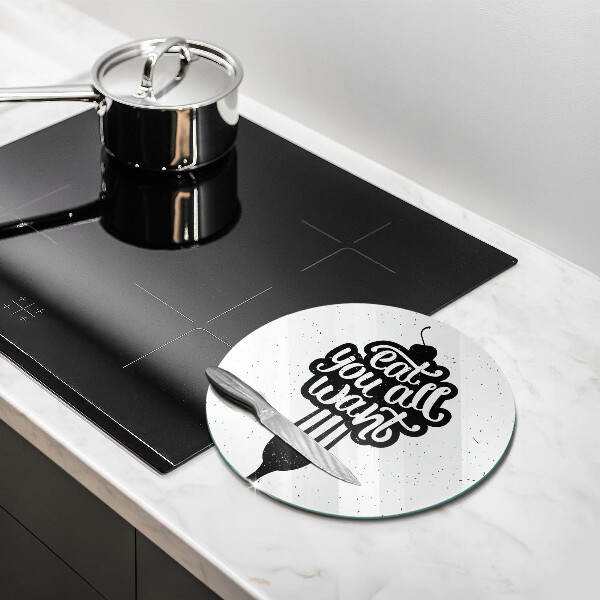Tagliere in vetro temperato Eat all you want