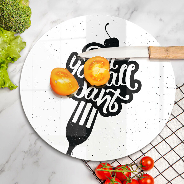 Tagliere in vetro temperato Eat all you want