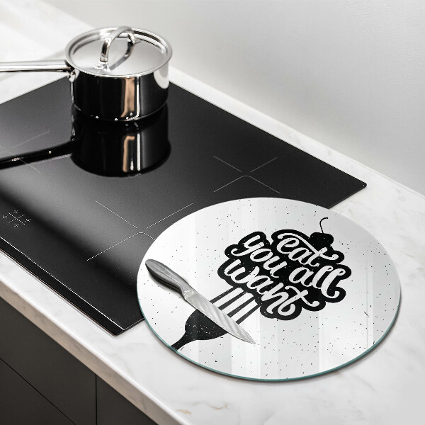 Tagliere in vetro temperato Eat all you want