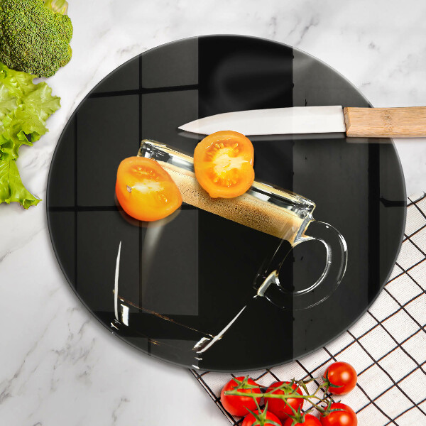 Tagliere in vetro temperato Un bicchiere di caffè nero