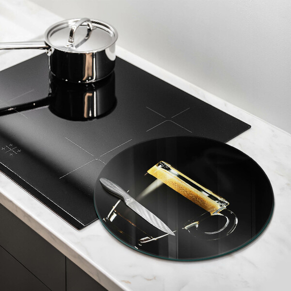 Tagliere in vetro temperato Un bicchiere di caffè nero