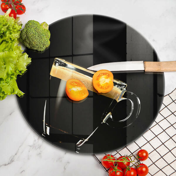 Tagliere in vetro temperato Un bicchiere di caffè nero