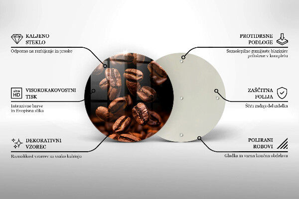 Tagliere in vetro temperato Chicchi di caffè marroni