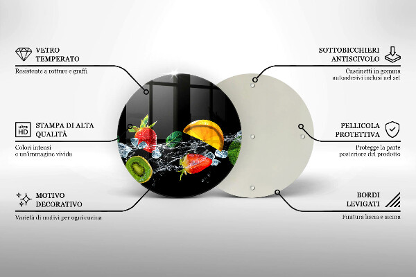 Tagliere in vetro temperato Frutta in acqua