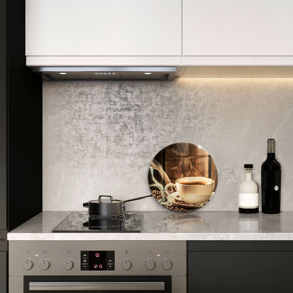 Tagliere in vetro temperato Tazza e chicchi di caffè