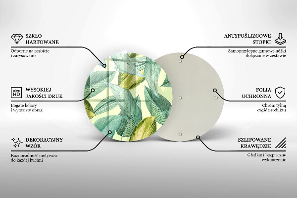 Tagliere in vetro temperato Foglie tropicali verdi
