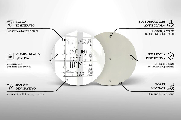 Tagliere in vetro temperato Iscrizione frase