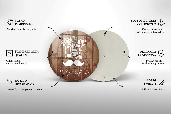 Tagliere in vetro temperato I like cooking