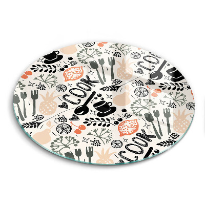 Tagliere in vetro temperato Motivo della cucina dei cartoni animati