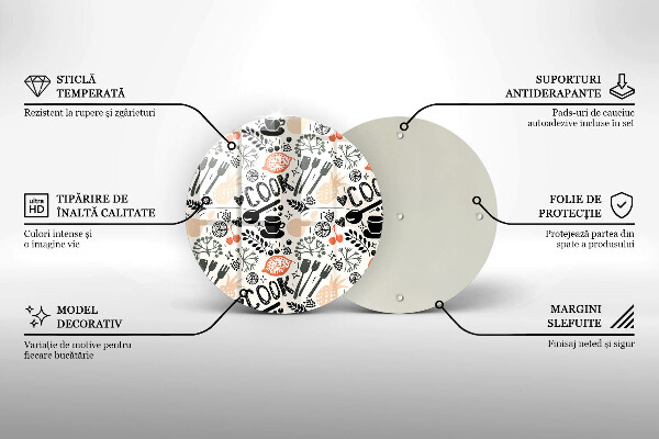 Tagliere in vetro temperato Motivo della cucina dei cartoni animati