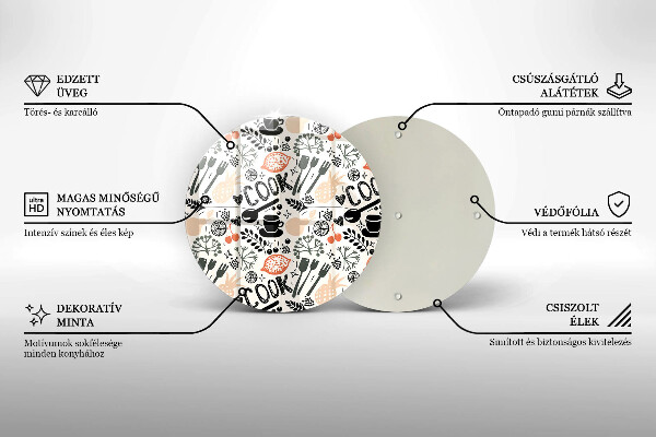Tagliere in vetro temperato Motivo della cucina dei cartoni animati