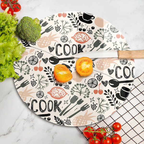 Tagliere in vetro temperato Motivo della cucina dei cartoni animati