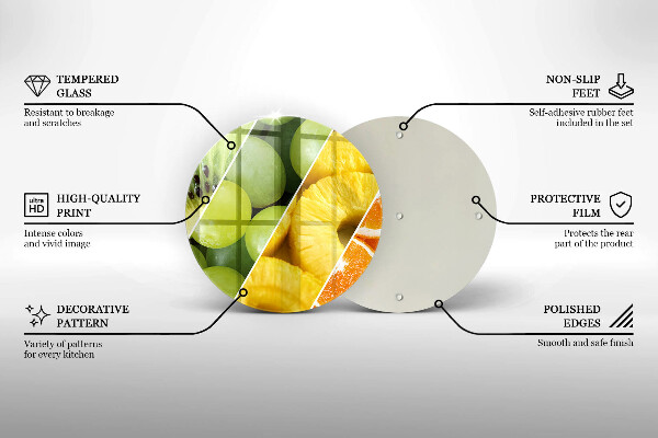 Tagliere in vetro temperato Frutti colorati