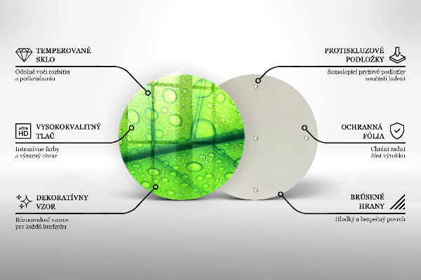 Tagliere in vetro temperato Primo piano di una foglia
