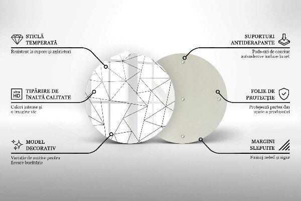 Tagliere in vetro temperato Triangoli bianchi