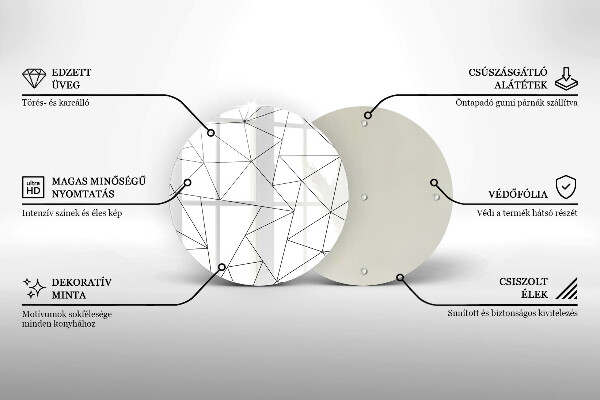 Tagliere in vetro temperato Triangoli bianchi