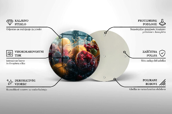 Tagliere in vetro temperato Frutta in acqua