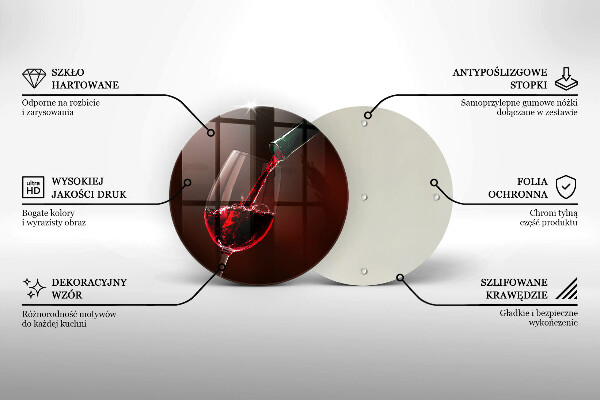 Tagliere in vetro temperato Un bicchiere di vino