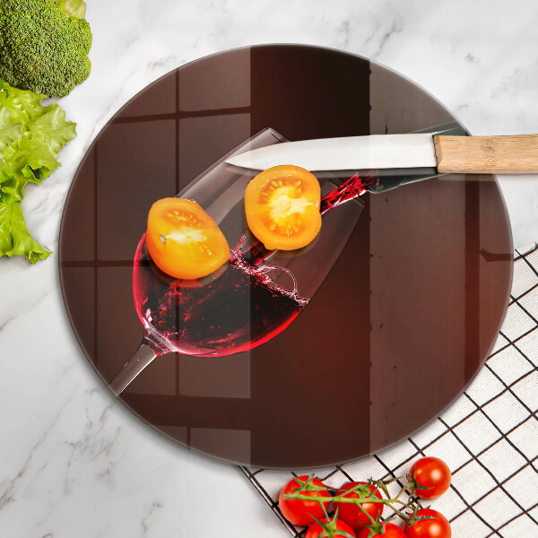 Tagliere in vetro temperato Un bicchiere di vino