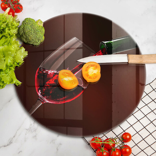 Tagliere in vetro temperato Un bicchiere di vino