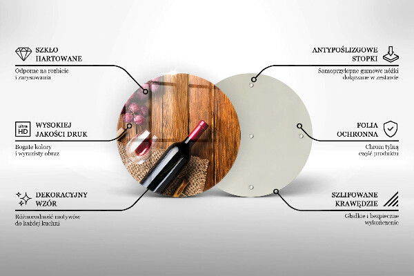 Tagliere in vetro temperato Una bottiglia di vino rosso