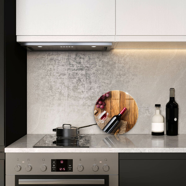 Tagliere in vetro temperato Una bottiglia di vino rosso