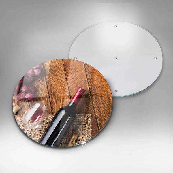 Tagliere in vetro temperato Una bottiglia di vino rosso