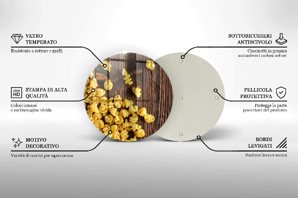 Tagliere in vetro temperato Pasta in tavola