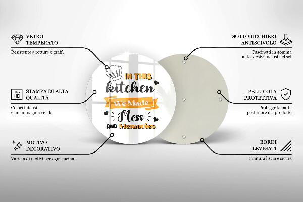 Tagliere in vetro temperato In questa cucina abbiamo creato disordine e ricordi