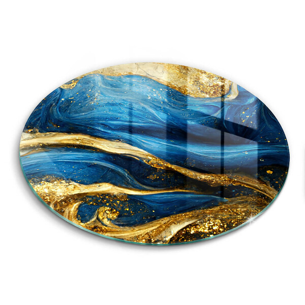 Tagliere in vetro temperato Marmo blu e oro