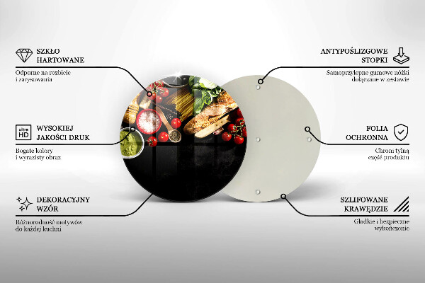 Tagliere in vetro temperato Ingredienti e spezie italiani