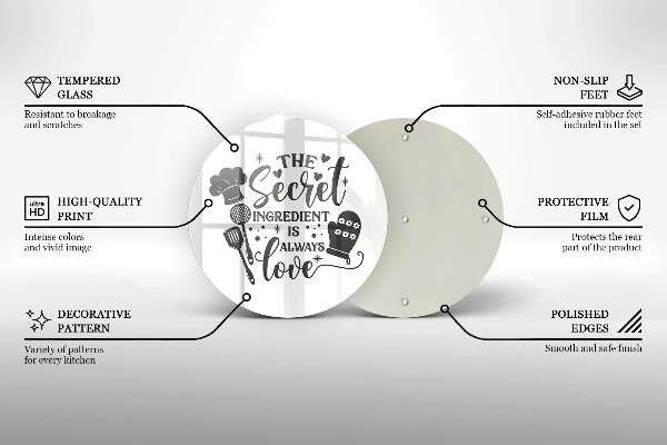 Tagliere in vetro temperato Iscrizione frase
