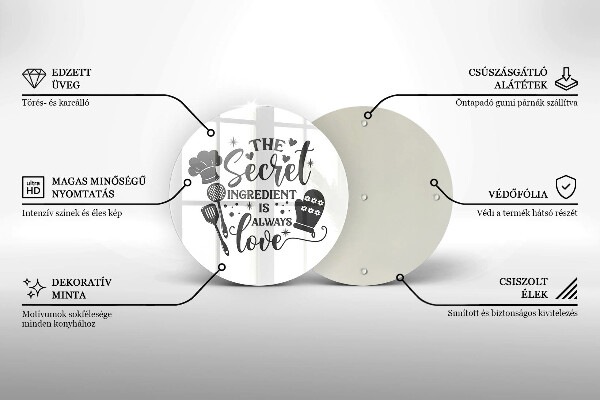 Tagliere in vetro temperato Iscrizione frase