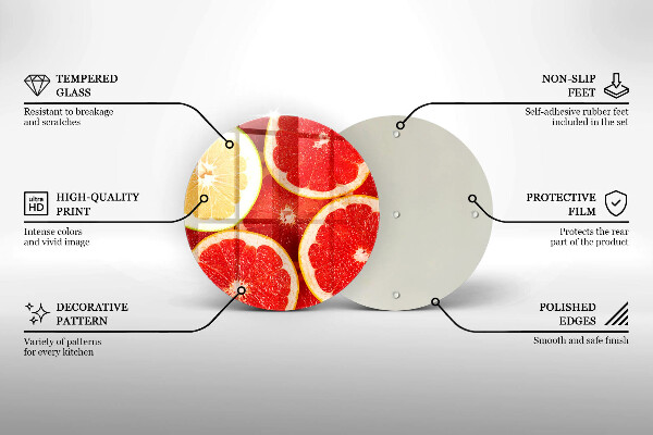 Tagliere in vetro temperato Fette di pompelmo