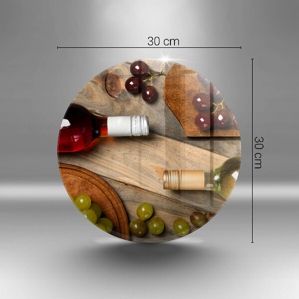 Tagliere in vetro temperato Bottiglie di vino e uva