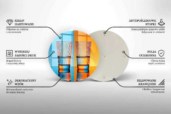 Tagliere in vetro temperato Due bicchieri d'acqua