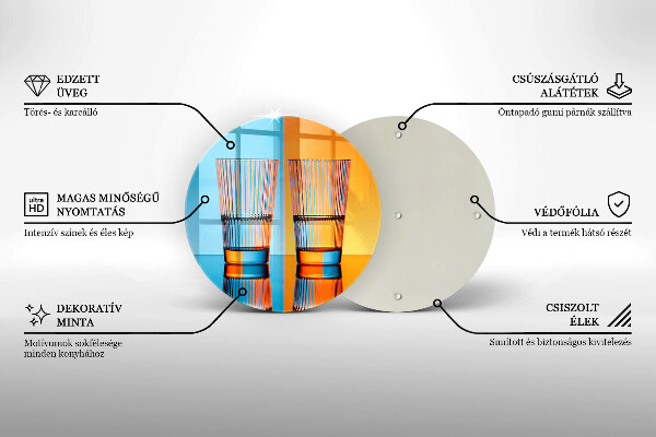 Tagliere in vetro temperato Due bicchieri d'acqua