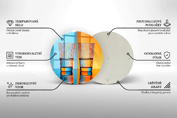 Tagliere in vetro temperato Due bicchieri d'acqua