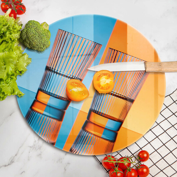 Tagliere in vetro temperato Due bicchieri d'acqua