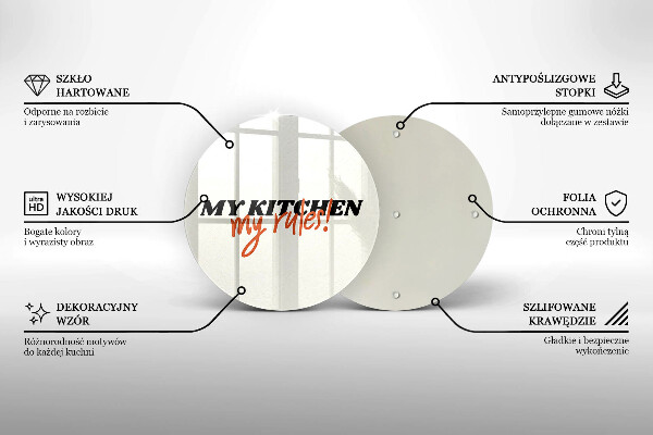 Tagliere in vetro temperato My kitchen my rules