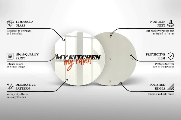 Tagliere in vetro temperato My kitchen my rules